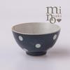Tea Rice Japanese Marsa Polka Dot Rice Navy Made in Japan 30411 Bowl, Bowl, Tableware, Bowl, Large, Blue, 300cc, Ceramic,