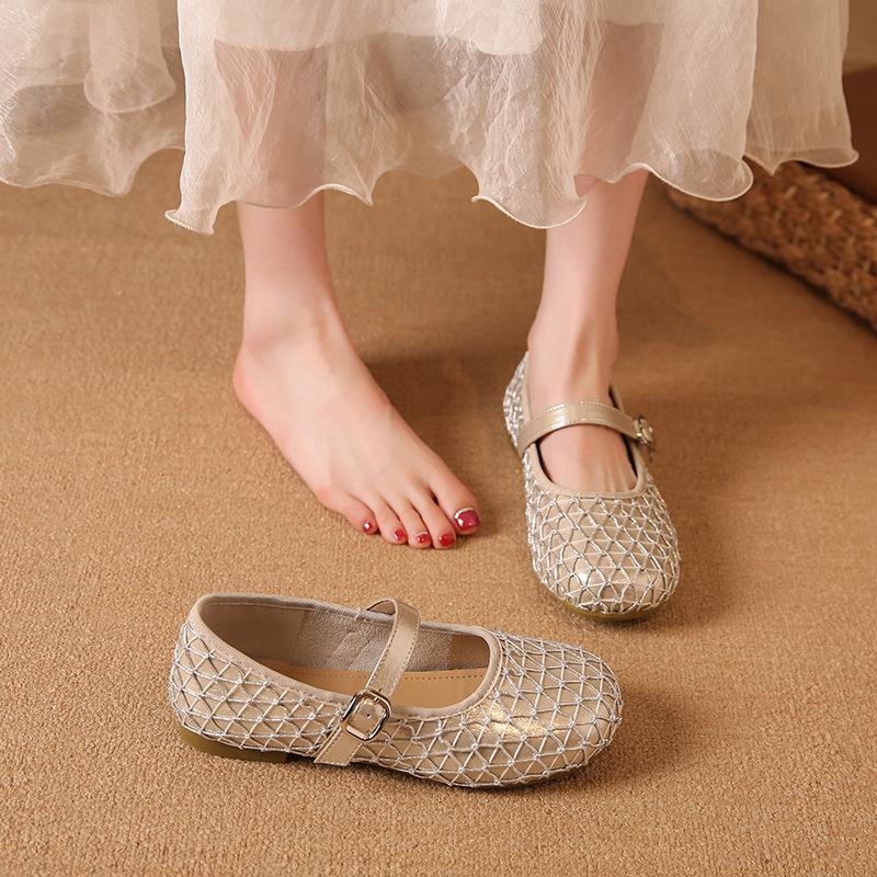 The New Soft Feet Are Not Tired, Doudou Mary Jane Shoes Are Beautiful, with Summer Flat-soled Single Shoes, Women's Small Leather Shoes 2025 Ski