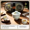 Guancen Portable Pink-Green Ceramic Tea Set