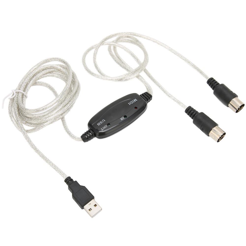 2 In 1 USB To MIDI Cable Plug and Play MIDI Cord Adapter  for Keyboard, Piano, Synthesizer