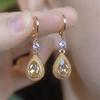 Elegant Purple Crystal Durian Earrings: Stylish Drop Studs for Women
