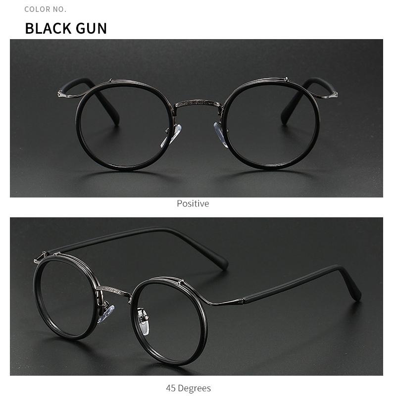 New Fashion Luxury Round Alloy Frame Myopia Glasses Anti Blue Light Men Near Sight Eyeglass Prescription