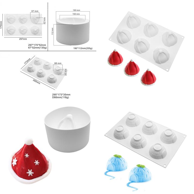 DIY Vánoční forma na dort Vánoční čepice Roztomilá forma na pečení svačinek 3D Třísložková forma na pěnu Pečicí náčiní
