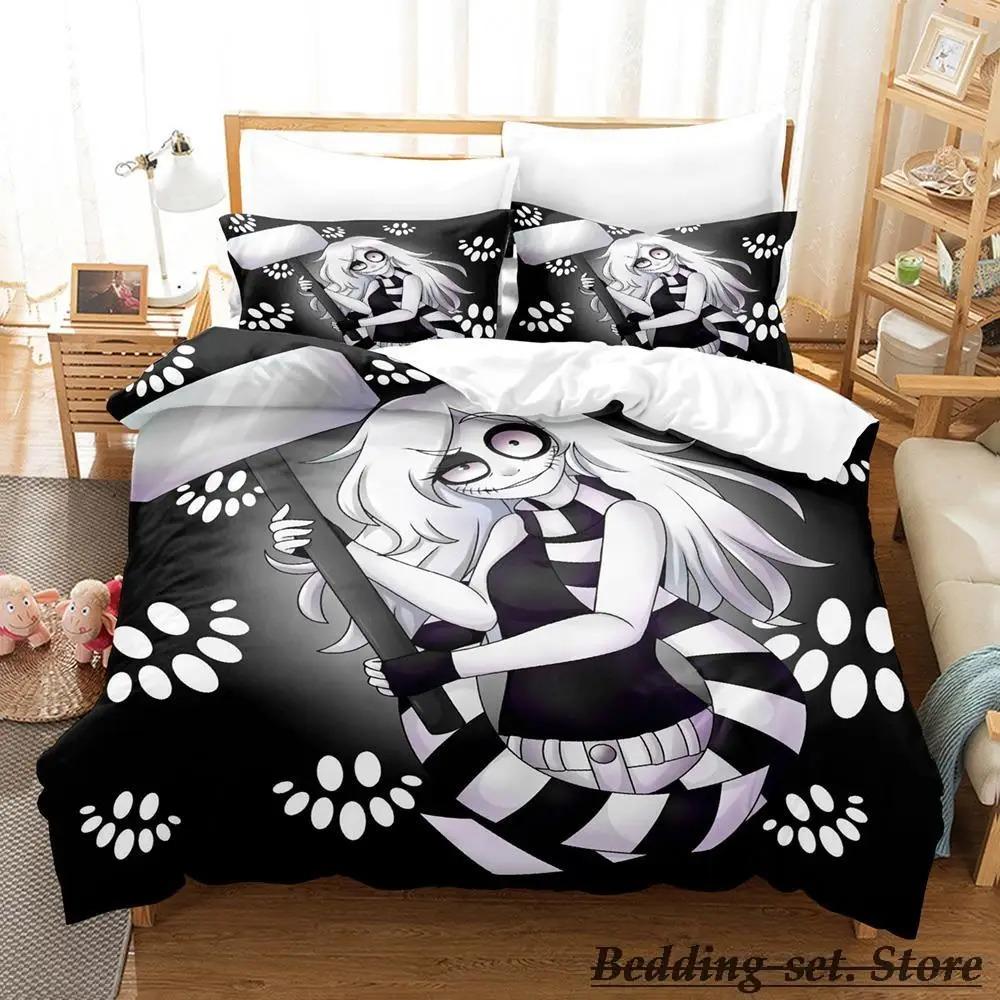 Jeff and Jane Creepypasta Bedding Set Single Twin Full Queen King Size Bed Set Adult Kid Bedroom Duvetcover Sets Anime