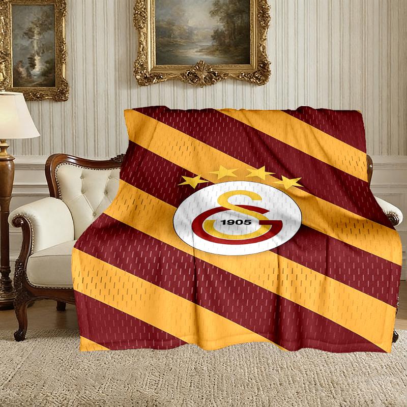Galatasaray SK Pattern Blanket, Cozy Blanket for All-Season Comfort on Sofas, Beds, Office, Car, Camping and Travel