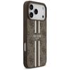 Coque Guess 4G Rayures Imprimées MagSafe pour iPhone 17 Pro Max marron
