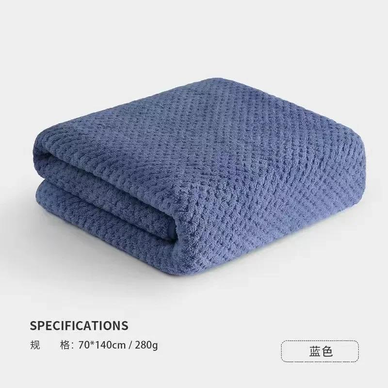 Gift Thickened Pineapple Grid Coral Velvet Couple Towel Non-cotton Bath Towel Super Soft Absorbent Quick-drying Bath Towel