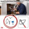 1Set Steel Hand Crank Drain Unclogger 2M Steel Pipe Cleaner  for Household Plumbing Maintenance
