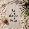 La Vita Luxury Beige Stripes Beach Towel, Quick Dry Microfiber for Pool Travel Yoga Spa Gift