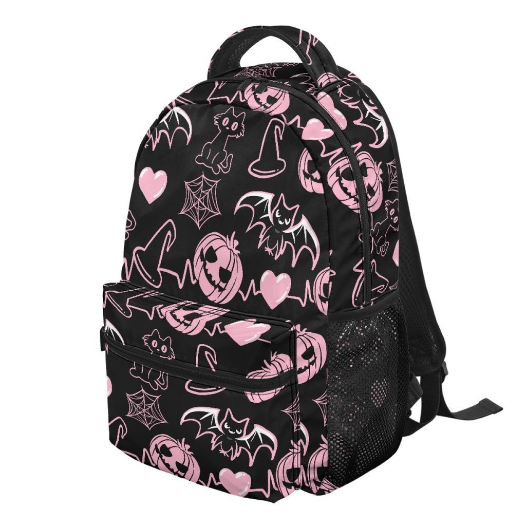 Full Print School Bag Student Cute Halloween Backpack School Commute Large Capacity Backpack