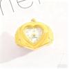 Stainless Steel Mini Finger Watch Heart Shaped Quartz Movement Watch  Fashion Accessories