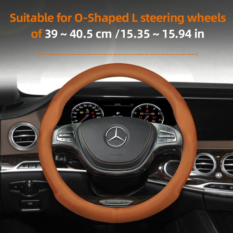 Suitable for Mercedes-Benz Ultra-Thin Breathable Leather Steering Wheel Cover Suitable for E Class S C a Glc Suv Eqc Gle Gla Eqe Amg Eq C63 E63 