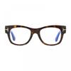 Tom Ford Eyeglasses Square Full Rim  Dark Havana Frame And Clear Blue Light Block Lens Ft5040 B052 Brown