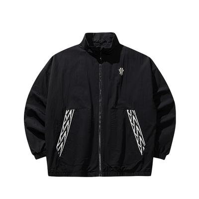 Anta Chaqueta de Terciopelo Unisex de Moda Versátil Resistente al Agua Serie de Baloncesto Kyrie Chaquetas Negras 172611603-1