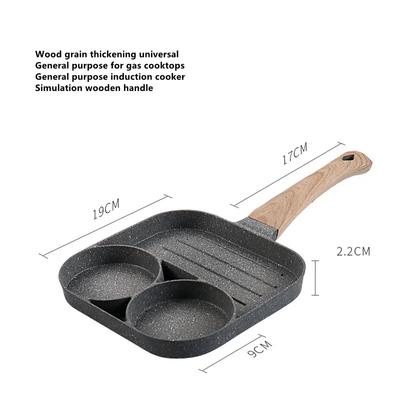 Aile 2/4 Delik Kalınlaştırılmış Kızartma Tenceresi Omlet Biftek Tavası Yapışmaz Yumurtalı Krep Genel Kullanım Gaz ve İndüksiyonlu Ocak Tencere