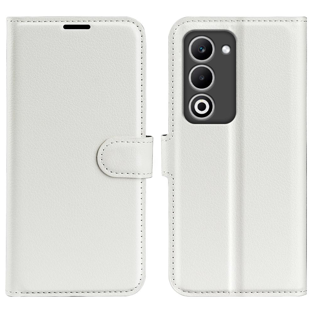 

Для Oppo A5 Pro 5G (Глобальный) Чехол Кожаный бумажник с текстурой личи, противоударный, для телефона White