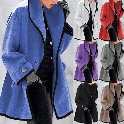 Chaqueta con capucha sólida de tela de lana gruesa para mujer Cárdigan cortavientos