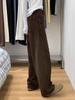 Women's Retro Coffee Curved Leg High-Waist Wide-Leg Jeans - Loose Fit, Slimming, Versatile, Perfect for Spring & Autumn