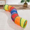 Colorful Folding Cat Tunnel Toys Interactive Pet Collapsible Tube Toy Cat Hiding Cave  Training
