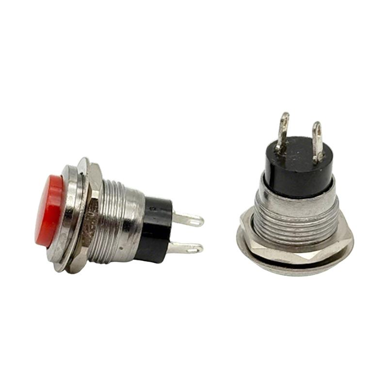 DS-318 Circular Momentary Button Switch 12MM Self Resetting Small Horn Doorbell Push Button Switch 2Pin
