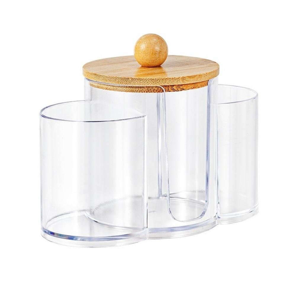 3-in-1 Wattestäbchenhalter Staubdicht Transparent Klar Tischorganisator Badezimmer-Taschentuchspender Multifunktion