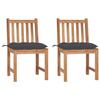 Garden Chairs - VIDAXL - Solid Teak Wood - Anthracite Polyester Fabric Cushions