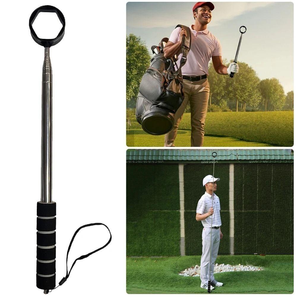 Extendable Telescopic Golf Ball Retriever Non-Slip Handle Stainless Telescopic Golf Ball Picker Claw Sucker Tool