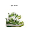 Green Trendy Men's Shoes  Fashion Versatile Breathable Anti Slip Sports Shoes Korean Thick Sole Street Casual Flat Shoes