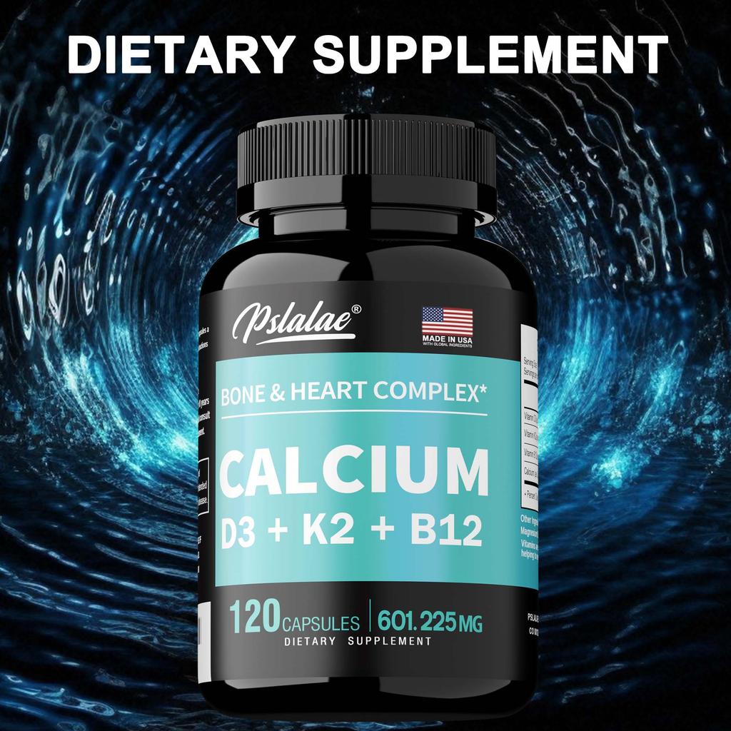 4-i-1 Kalcium - med Vitamin D3, K2, B12 - Ben Muskler Immunförsvar Hälsa