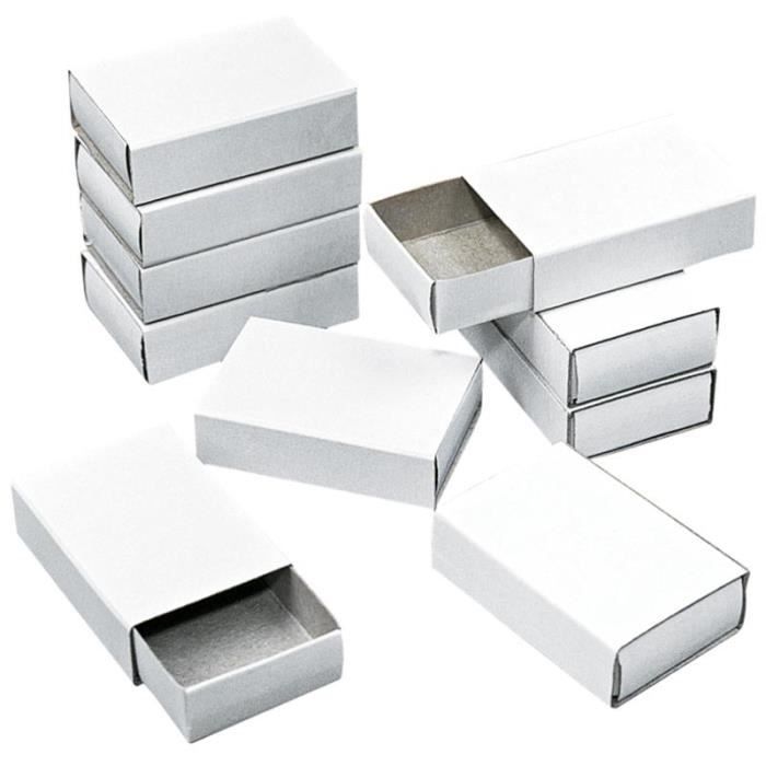 Empty Boxes To Decorate - Unspecified - Matchbox Format - 12 Pcs - 5.3 X 3.6 X 1.5 Cm - White