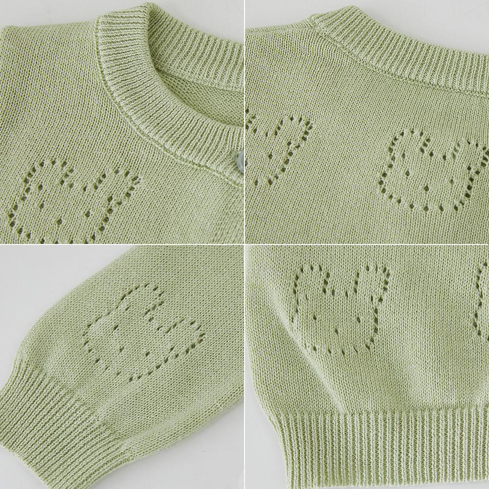 Girls' Small Jacket, Baby Sweater, Knitted Cardigan, Children's Top, Breathable Thin Shirt