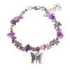Retro bracelet niche design literary Tibetan silver amethyst butterfly bracelet women's accessories