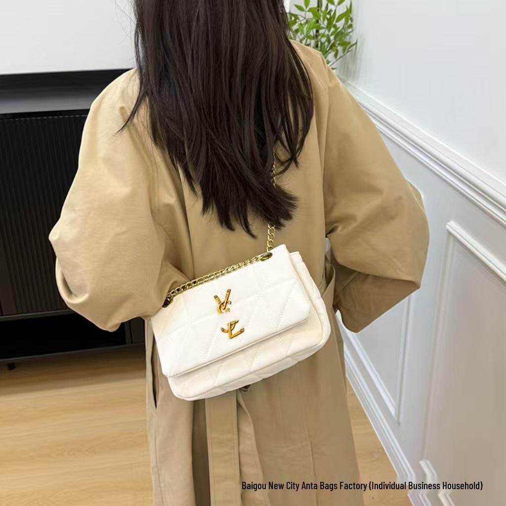 2025 Autumn/Winter Women's Colorblock Chain Bag - Versatile & Stylish Shoulder/Crossbody Handbag