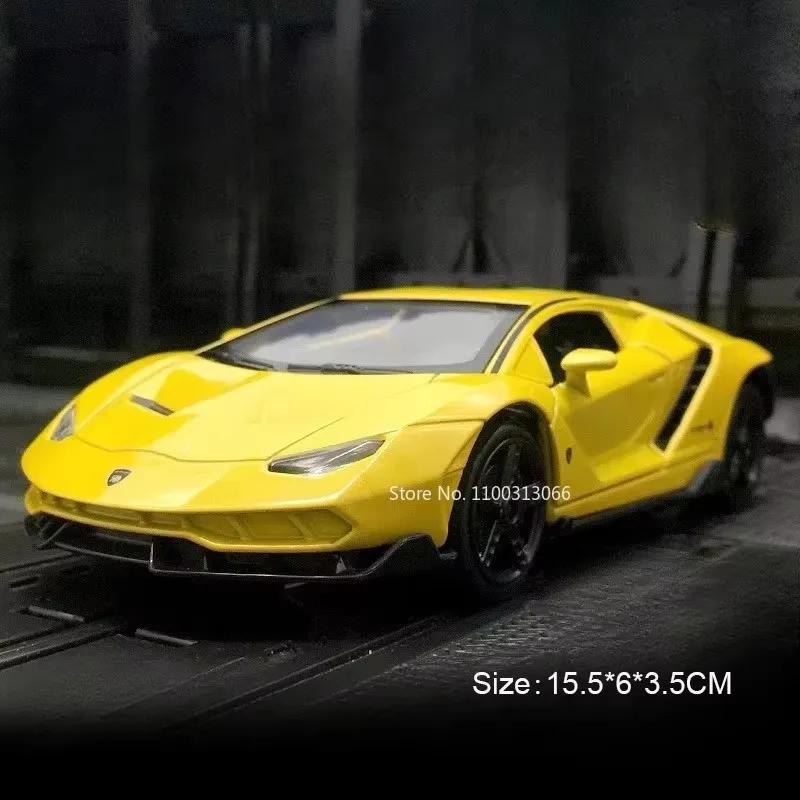 1:32 Lambor Lp770-4 Toys Model Sports Cars Light Music Rubber Tires Vehicle Wheel Pull Back Miniature Car Child Decoration Gifts