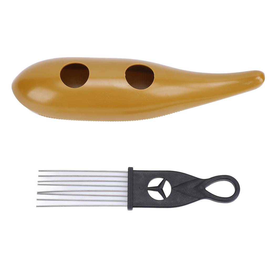 Guiro Instrument Stainless Steel and ABS Coffee Color Fish Shape Guiro Latin Percussion Instrument W