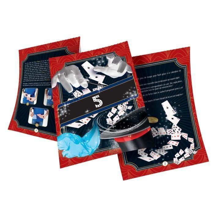 Calendrier de l'Avent Magicien, Thème Magie &amp; Illusions, 24 tours différents, Inclus manuel illustré, CLEMENTONI 52855, Dès 7 Ans