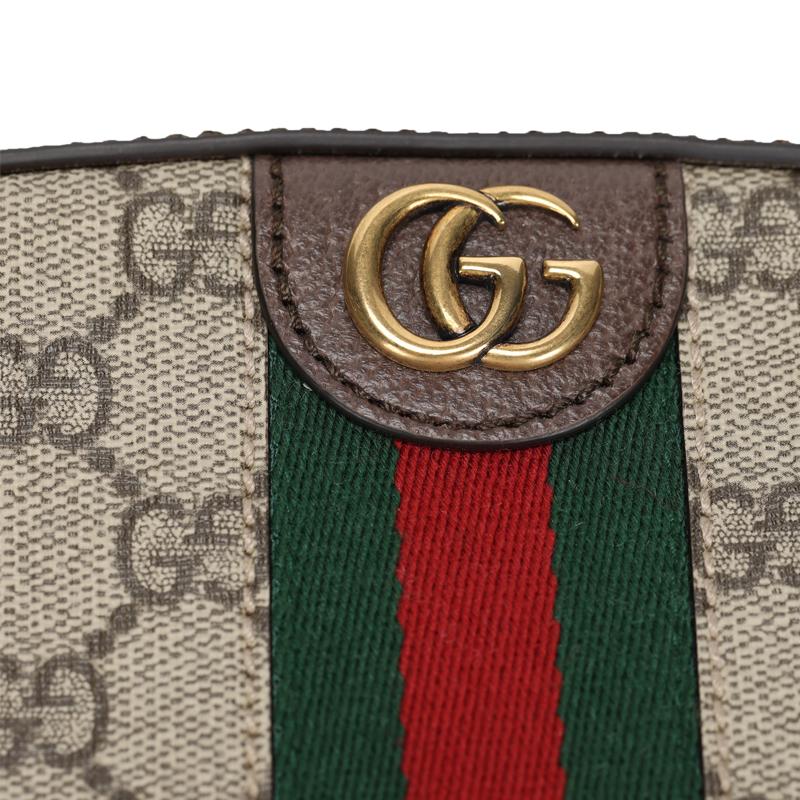 Gucci Ophidia Abnehmbarer Verstellbarer Schultergurt Reißverschluss Leinwand und Leder Umhängetasche Kleine Damen Umhängetasche 752591-FACFW-8920