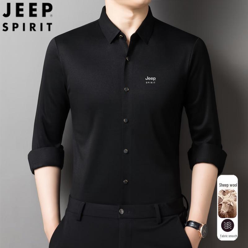 JEEP SPIRIT Men s Wool Blend Long Sleeve Shirt M/170