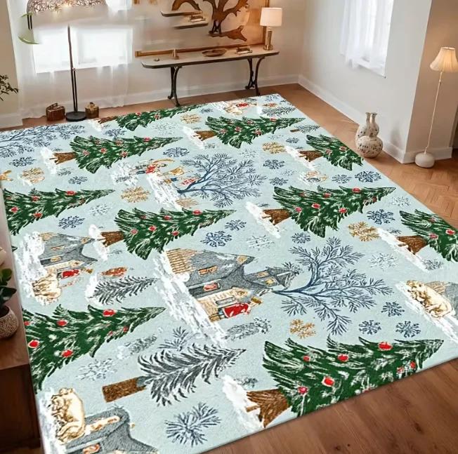 Christmas Carpet Candy Stick Gift Living Room Table Carpet Bedroom Doormat Dining Room Room Garden Carpet Christmas Decoration