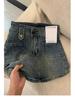American Retro High Waist Denim A-Line Skirt - Women's Summer Hip-Wrapped Design