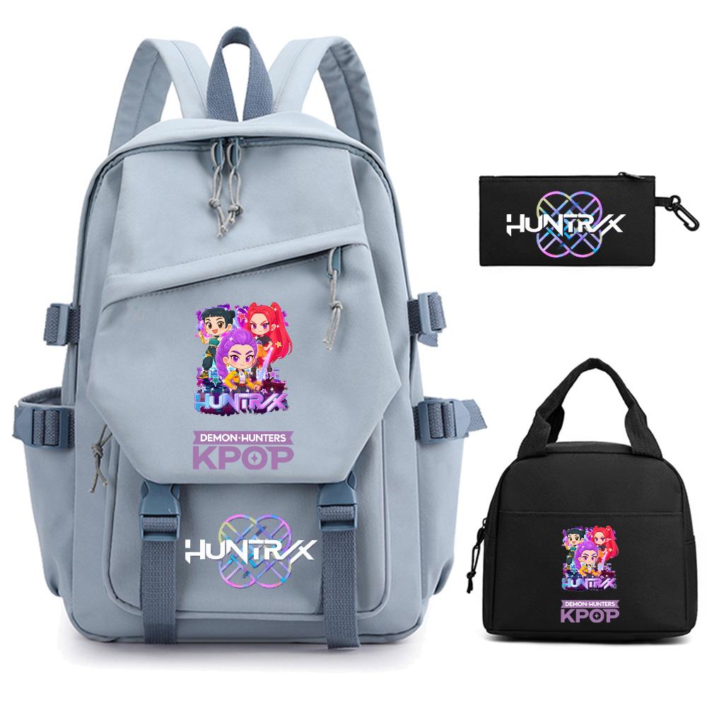 3 Stück/Set Anime Cartoon Kpop Dämonenjäger Bedruckter Rucksack für Teenager Kinder Schüler Große Kapazität Schultasche Mädchen Geschenk Damen Reisetasche Mochila