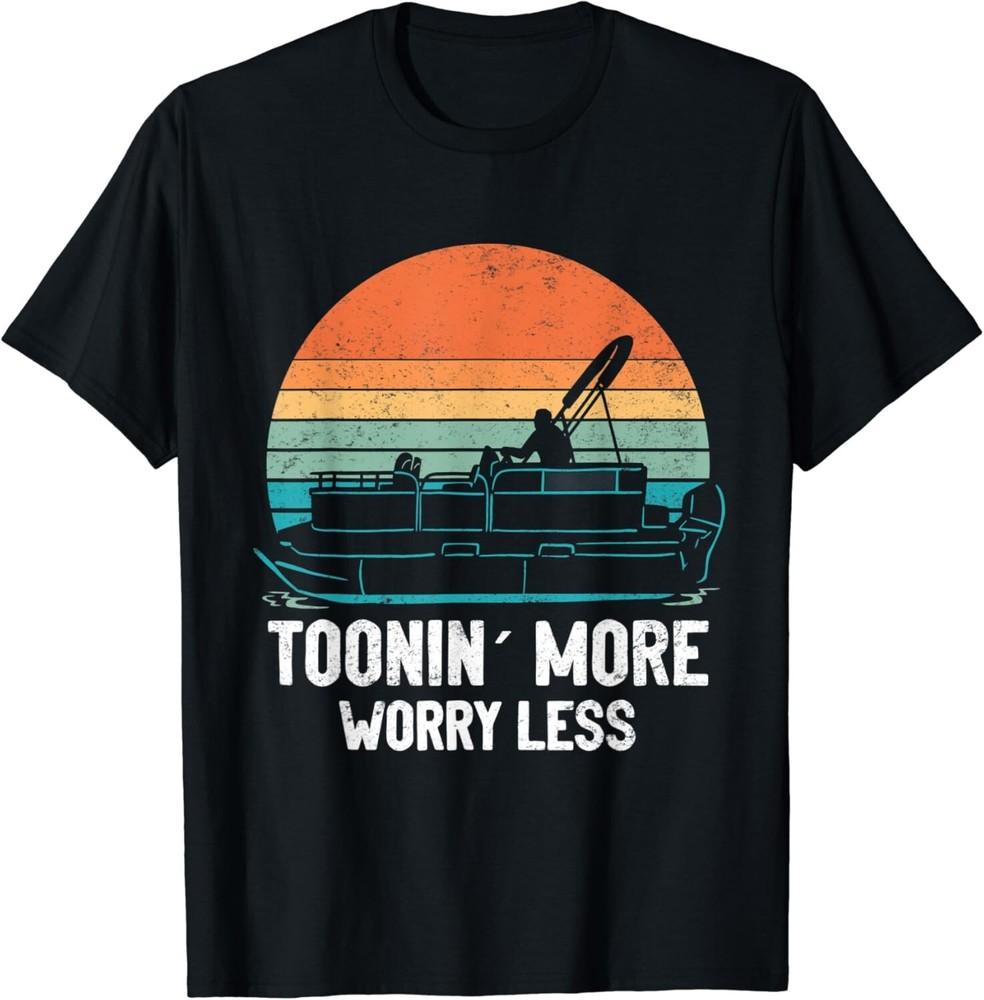 

Tooning_More Worry Less Boating Pontoon Captain Boat Gift Unisex T-Shirt XL