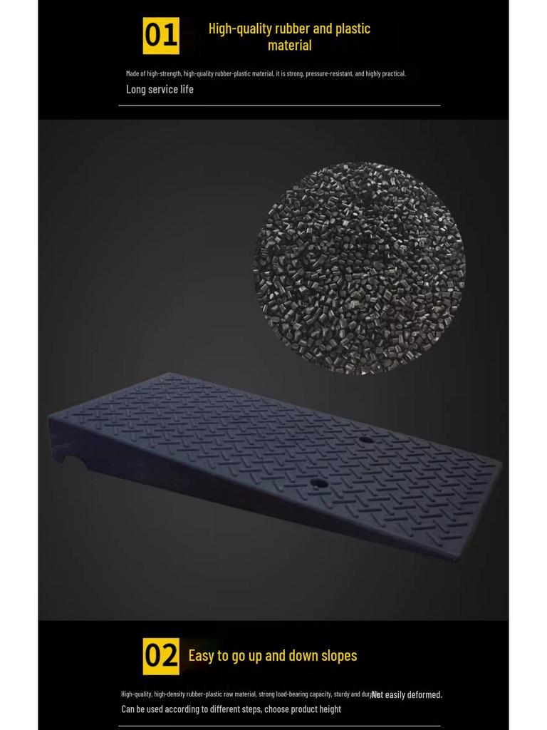 Rubber Car Ramp: Multipurpose Mat for Curbs, Thresholds, and Speed Bumps