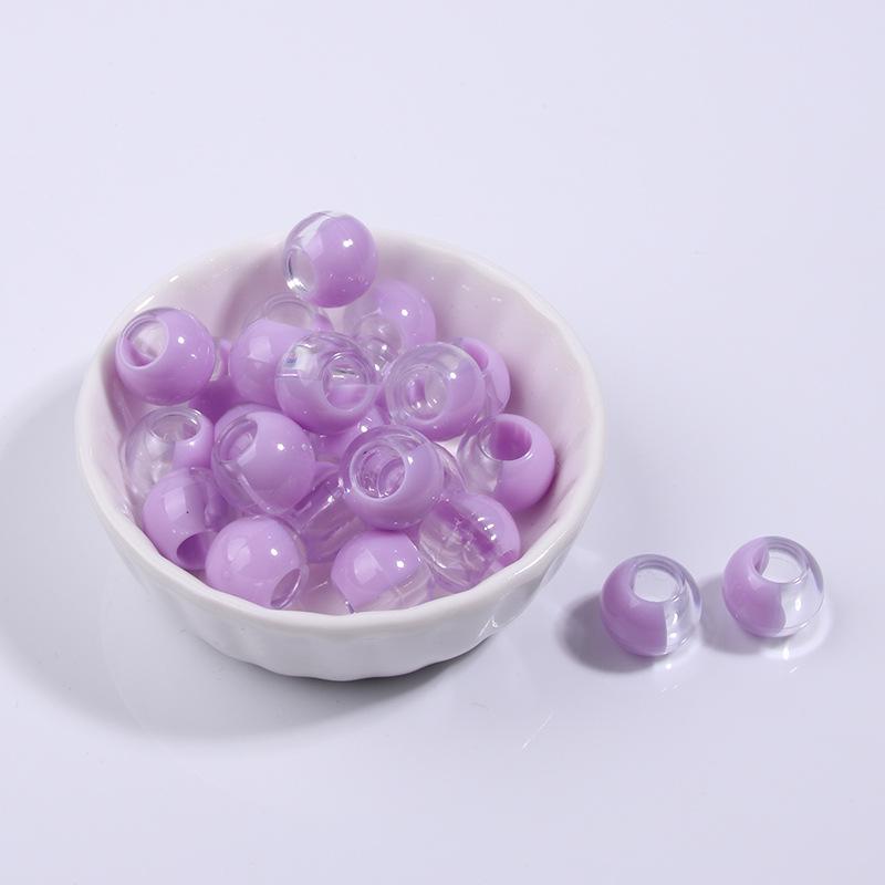 Two-Tone Gradient Plastic Large Hole Beads for Hair and Dreadlock Decoration