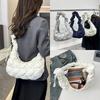 2025 Satin Pleated Dumpling Bag - Large Capacity, Diamond Embroidery, Elegant Shoulder Bag for Commuting & Outings