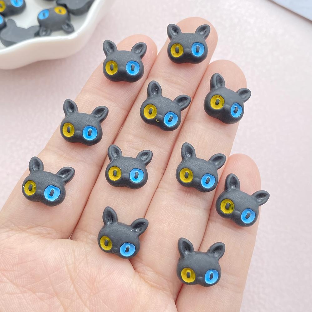 30Pcs New Cute Resin Halloween Pumpkin, Ghost, Cat Series Flat Back Ornament Jewelry Making Manicure Hairwear Accessories