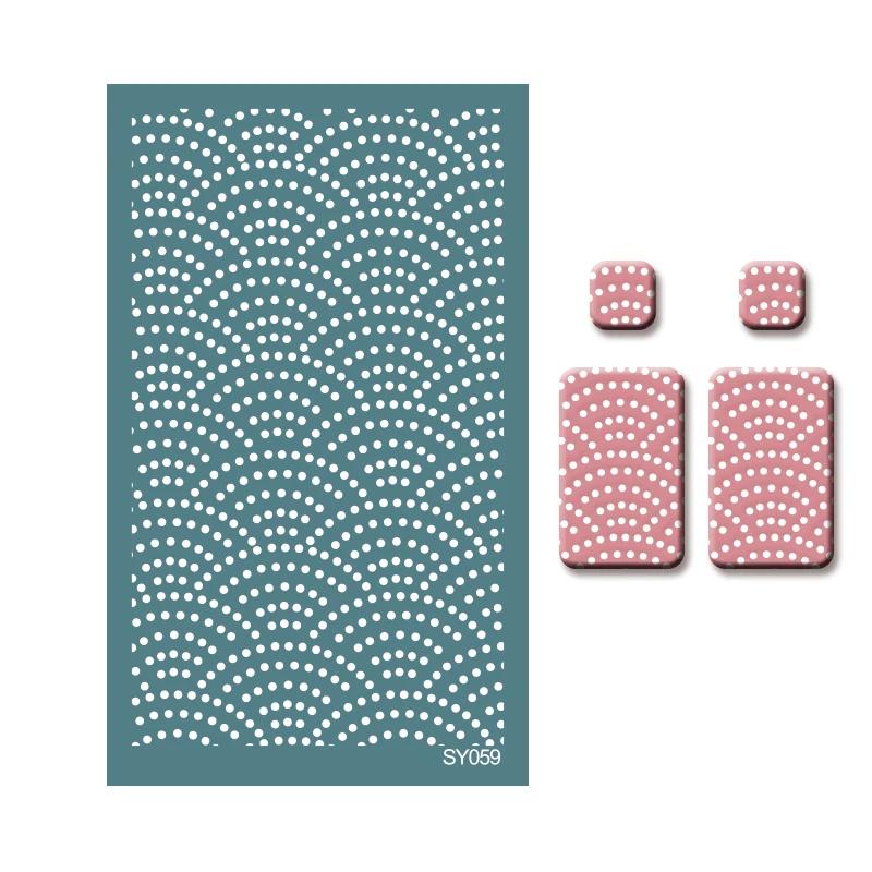 Polymer Clay Coloring Silk Screen Stencil Reusable Line Pattern Printing Clay Stamps DIY Earrings Jewelry Making Pottery Tools