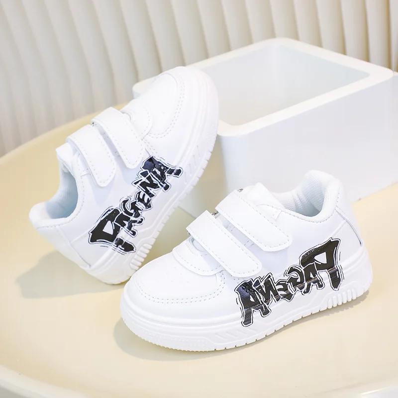 

Children Casual Sneakers for Girls Boys Fashion Korean Style 2025 Spring New Soft Bottom Anti-slippery Chic Baby Walking Shoes 20 белый