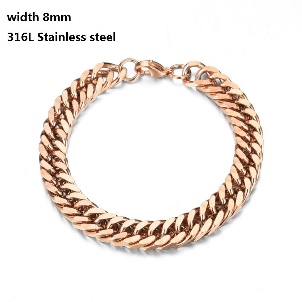 Kubánský řetízkový náramek z nerezové oceli 316L pro muže Ženy Figaro Vintage Metal Viking Kpop Pulseras Emo Roztomilý luxusní dárek na šperky