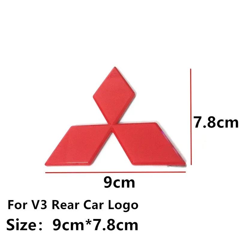 

for Mitsubishi Lancer Pajero V3 Car Front Grille Badge Rear Trunk Refitting Emblem ABS Head Stickers Auto Exterior Accessoreies